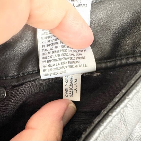 AE Stretch Super High-Rise Vegan Leather Waist Ankle Straight Jean Black Size 4R - Picture 15 of 15